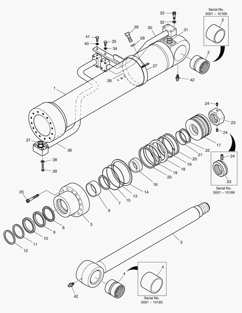 4290 BOOM CYLINDER - L.H. [5001~10225]