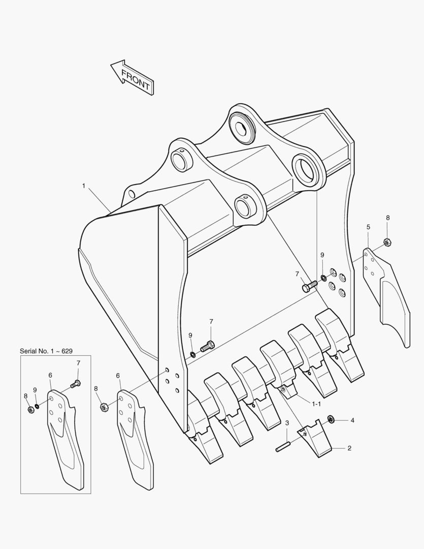Спецтехника 6490 BUCKET-0.65гЋҐ SIDE PIN TYPE