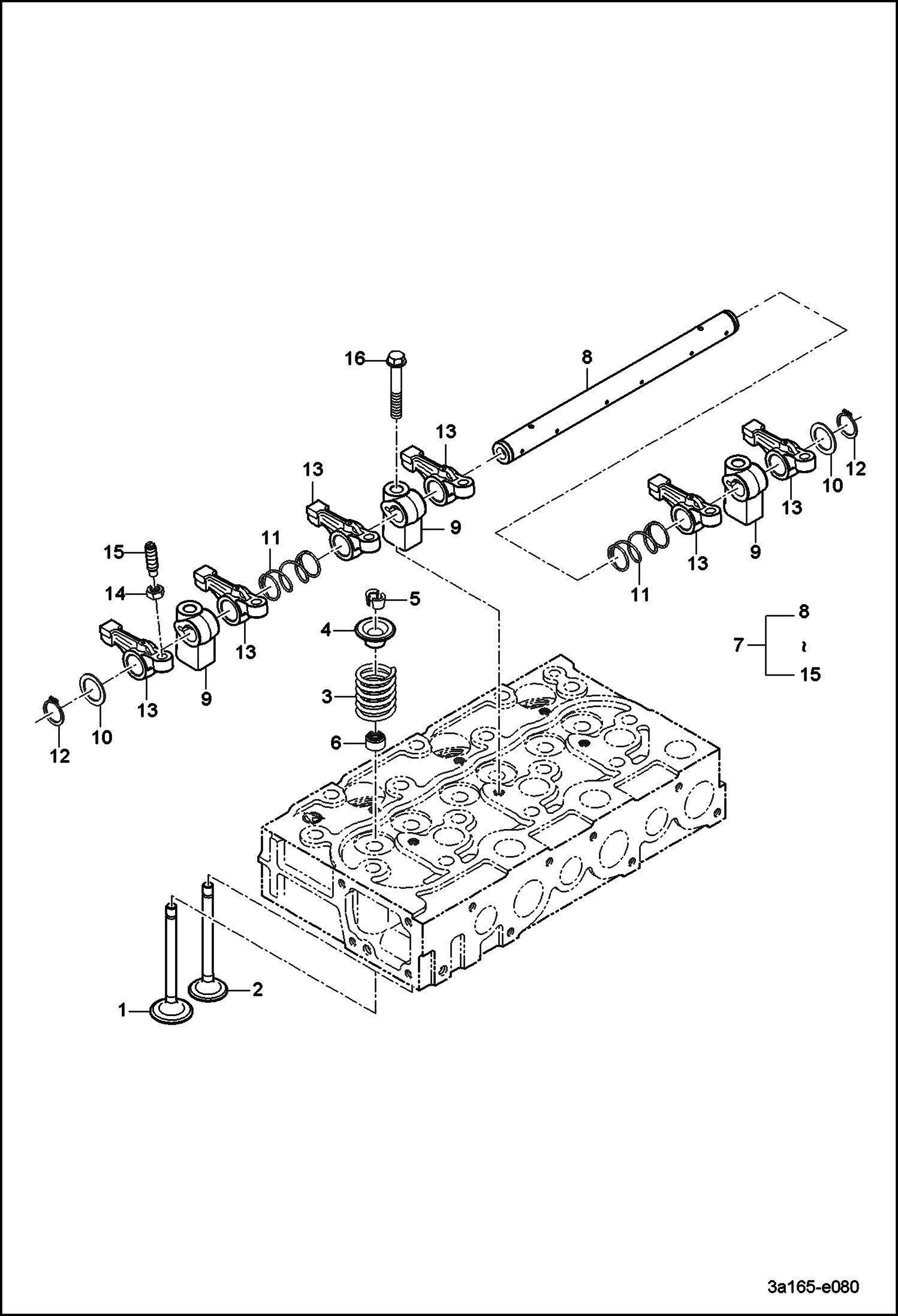 Схема ПЛЕЧО КОРОМЫСЛА КЛАПАНА В СБОРЕ