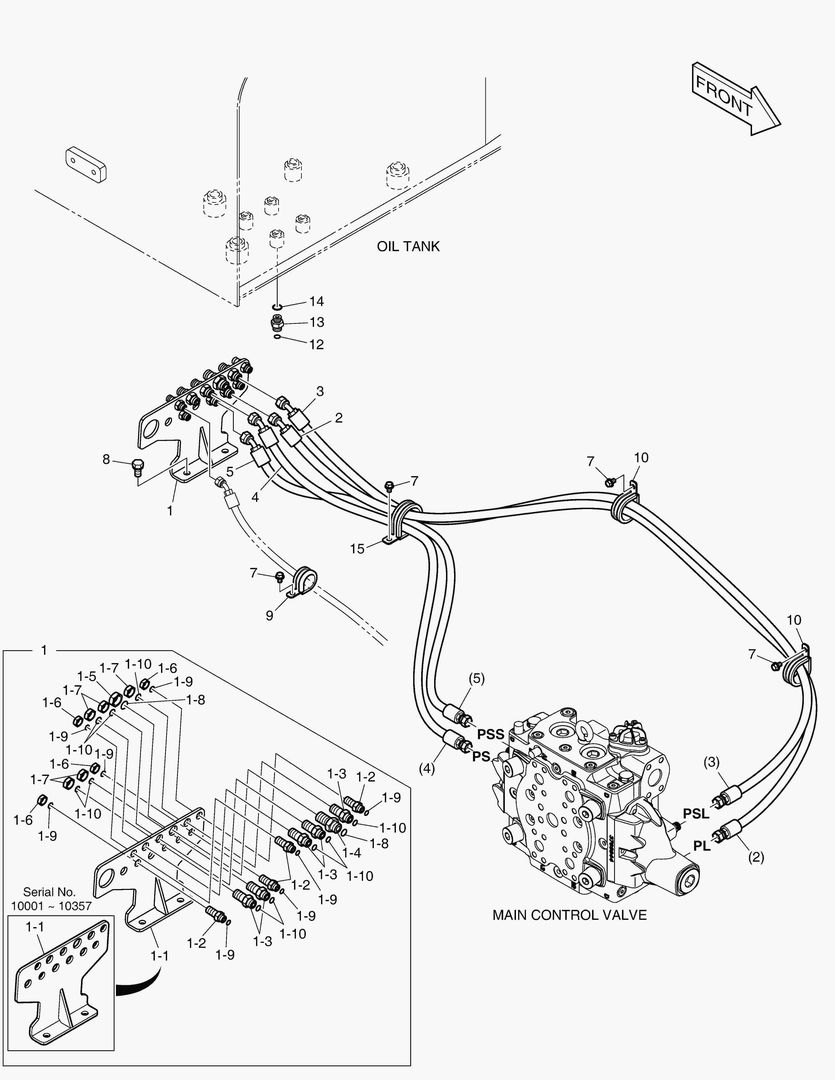 ТРУБОПРОВОД СЕРВОУПРАВЛЕНИЯ - 2 КАТУШКИ