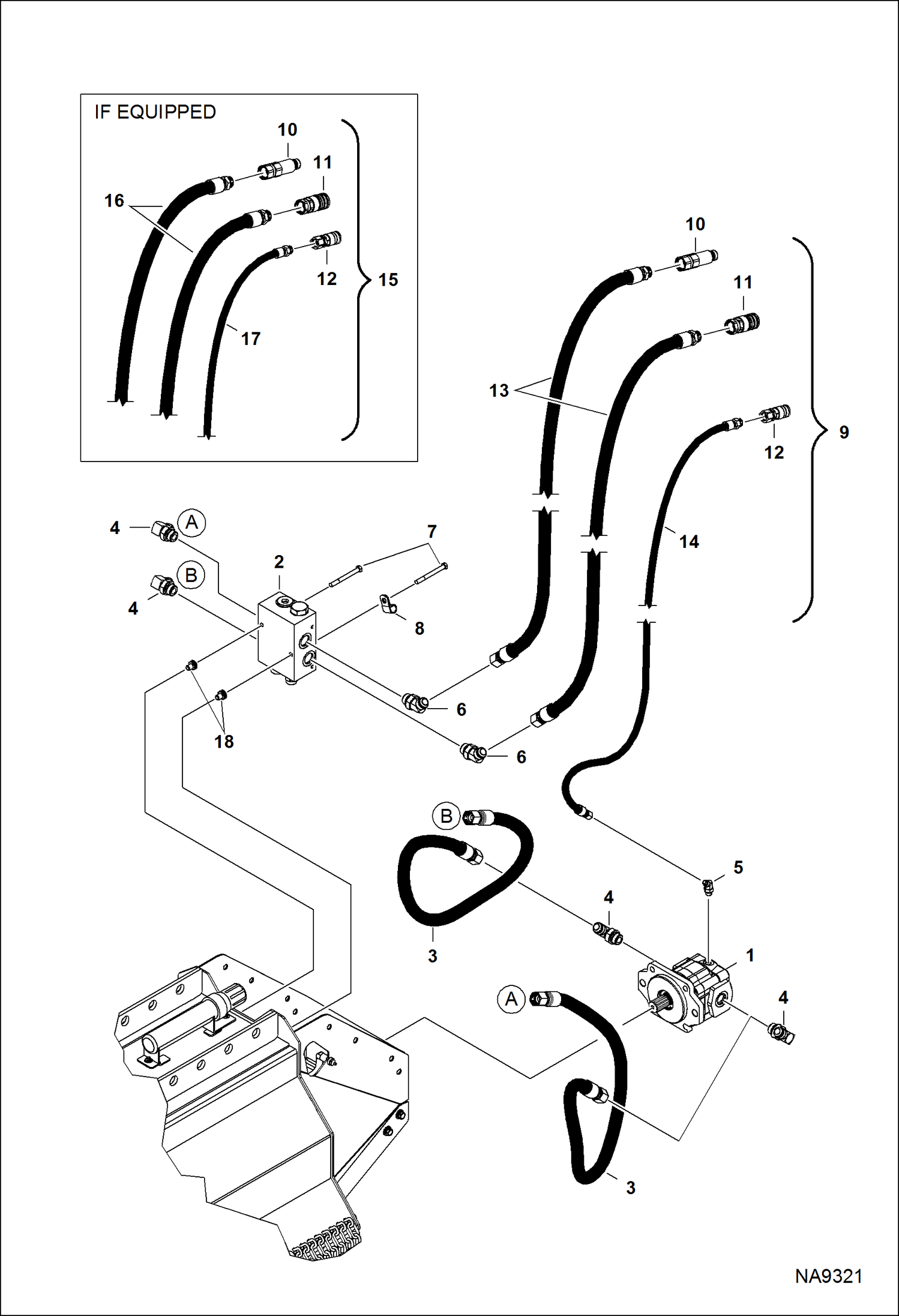 КОСИЛКА-ИЗМЕЛЬЧИТЕЛЬ (СХЕМА ГИДРАВЛИЧЕСКОЙ СИСТЕМЫ) (МОТОР-РЕДУКТОР И КЛАПАН) (30FM B1YS) (40FM B1YT)