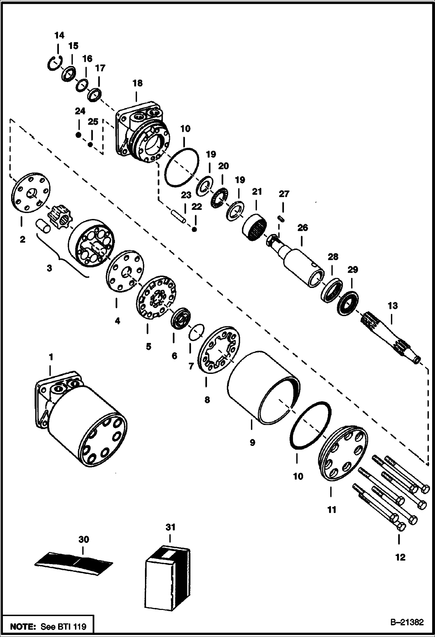 ГИДРОСТАТИЧЕСКИЙ ДВИГАТЕЛЬ MAE 24012, MAE 24021 И MAE 24024 СЕРИЙНЫЙ НОМЕР 13999 И НИЖЕ
