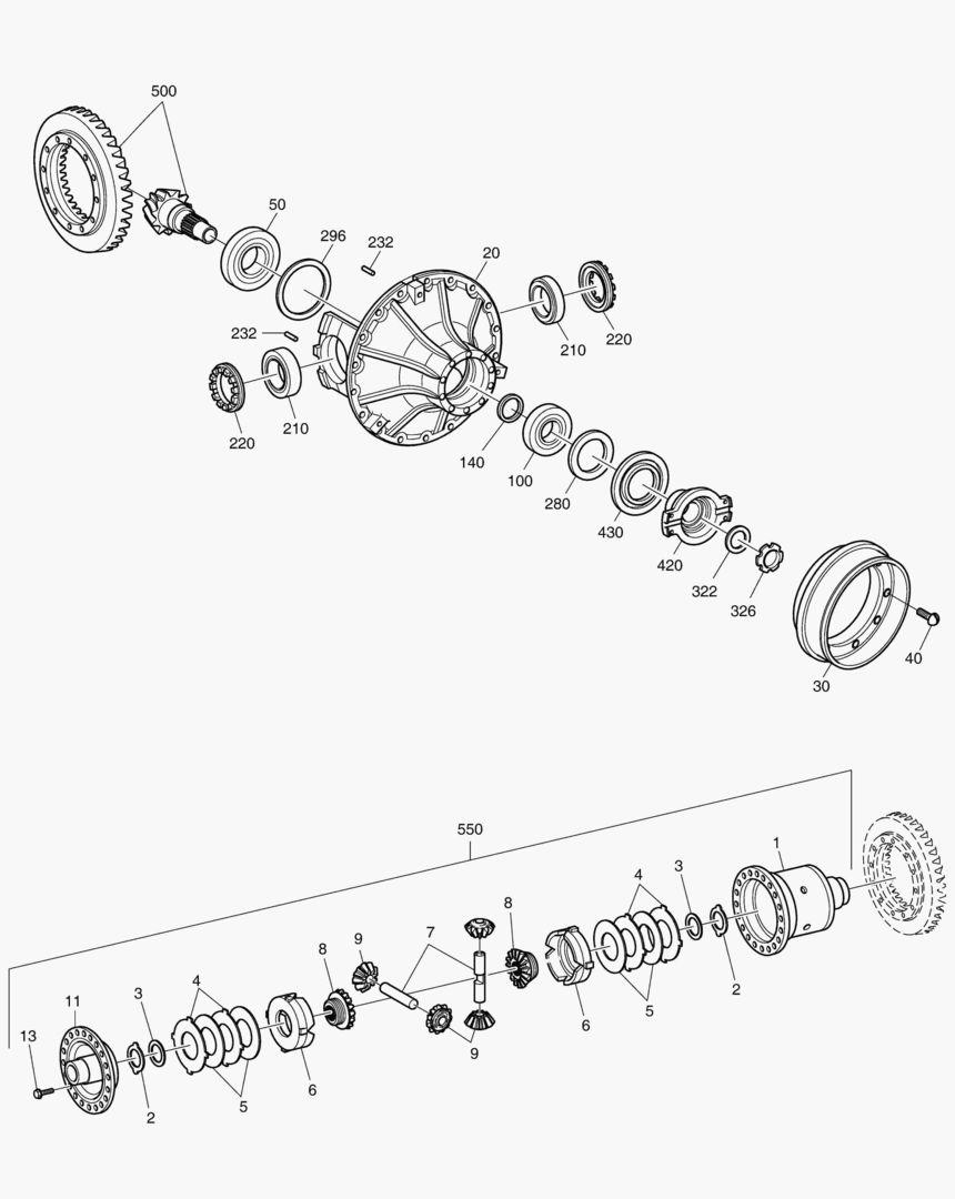 Спецтехника 3350 DIFFERENTIAL CARRIER - REAR AXLE [5001~10216] - главное фото
