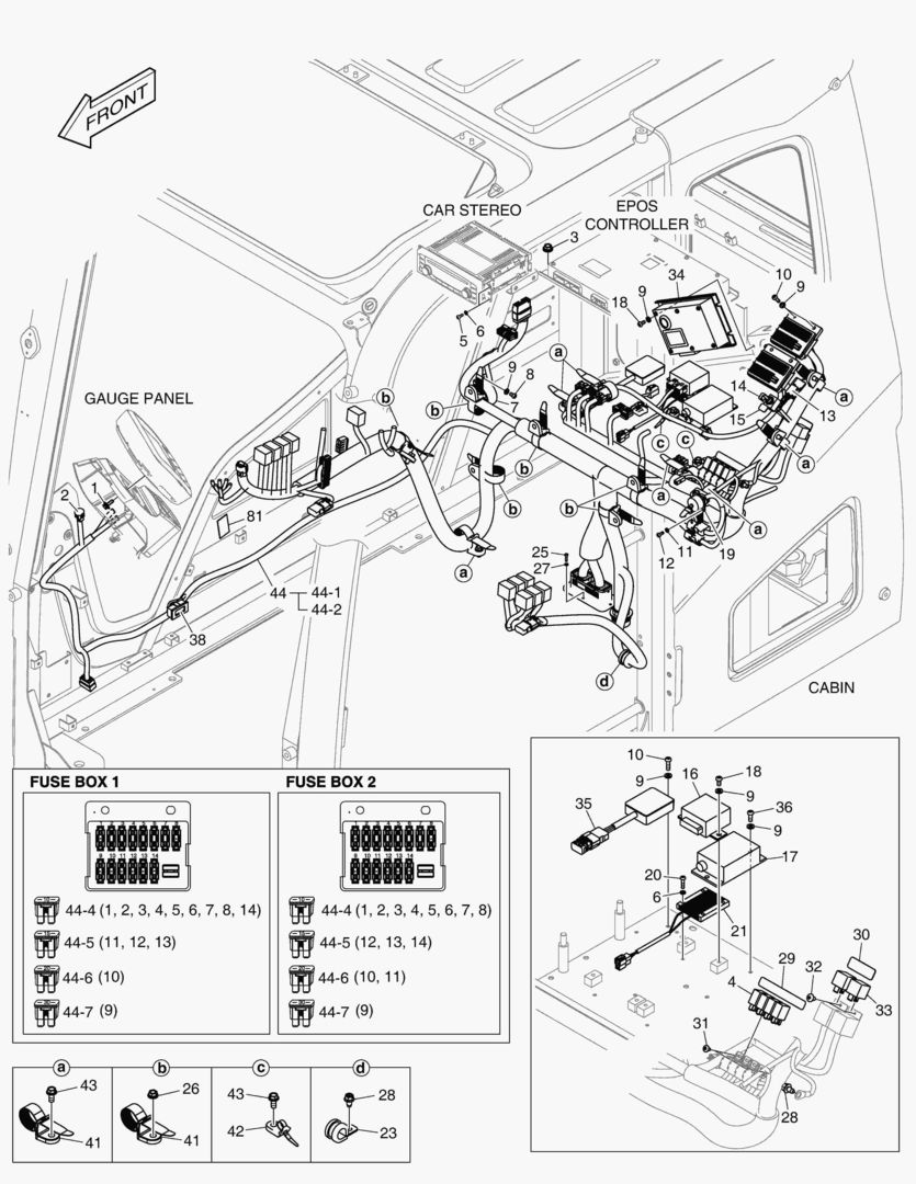 ЭЛЕКТРИЧЕСКИЕ ЗАПЧАСТИ - КАБИНА(СИСТЕМА ЗАЩИТЫ ПРИ ОПРОКИДЫВАНИИ)