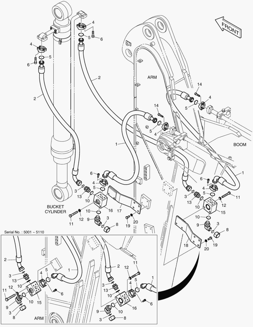 ГИДРОСИСТЕМА РУКОЯТИ - РУКОЯТЬ 2.0 м(ГРЕЙФЕРНЫЙ КОВШ)