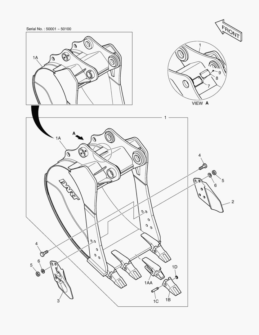 6330 BUCKET ASS`Y - 0.73mВі(36`) - SIDE PIN