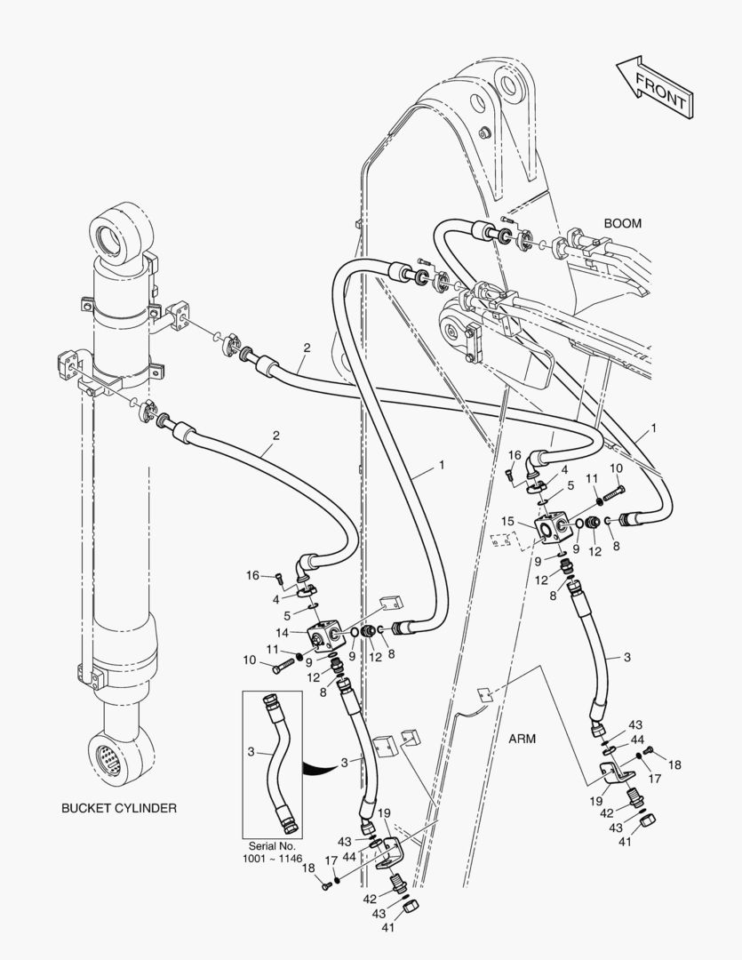 ГИДРОСИСТЕМА РУКОЯТИ - РУКОЯТЬ 3.1 м(ГРЕЙФЕРНЫЙ КОВШ)