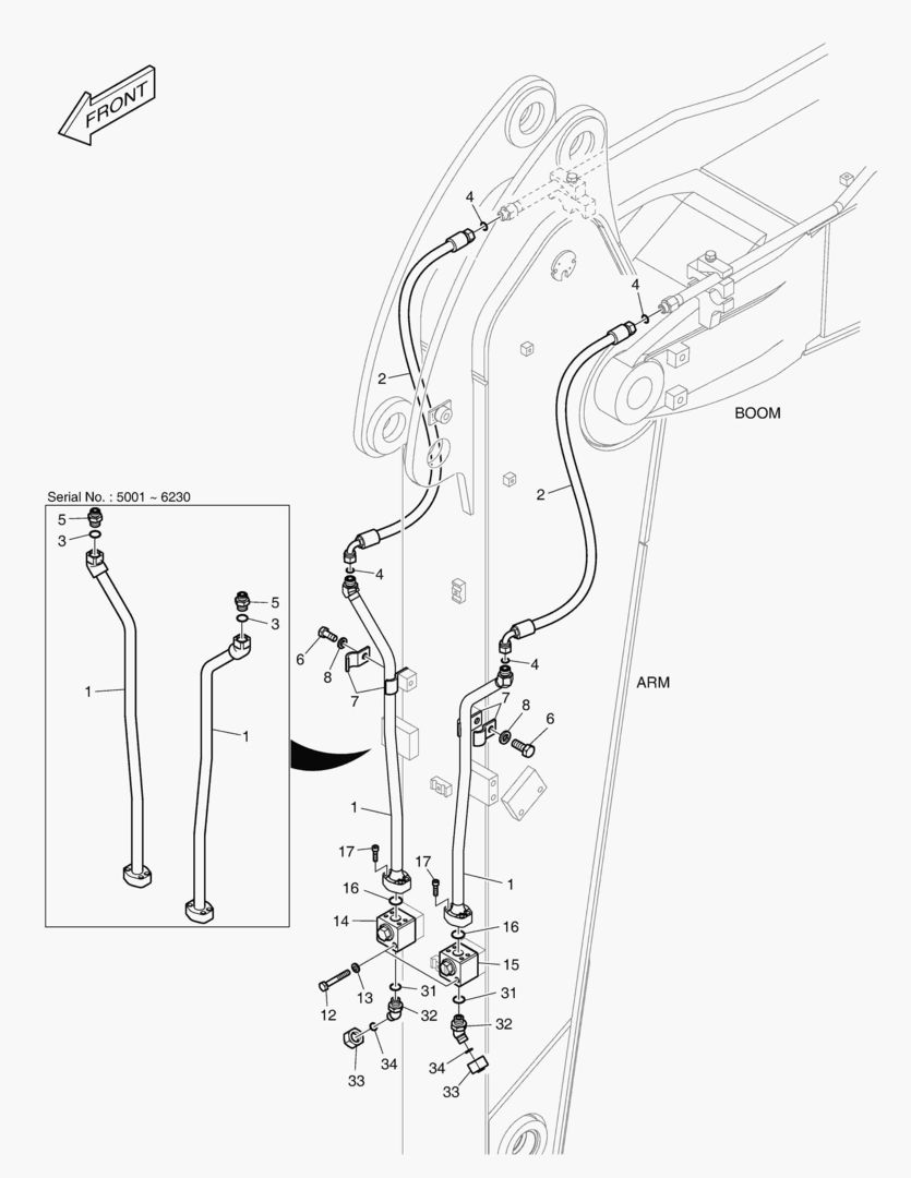 ГИДРОСИСТЕМА РУКОЯТИ - ВРАЩАЮЩИЙСЯ(РУКОЯТЬ 2.1 м)