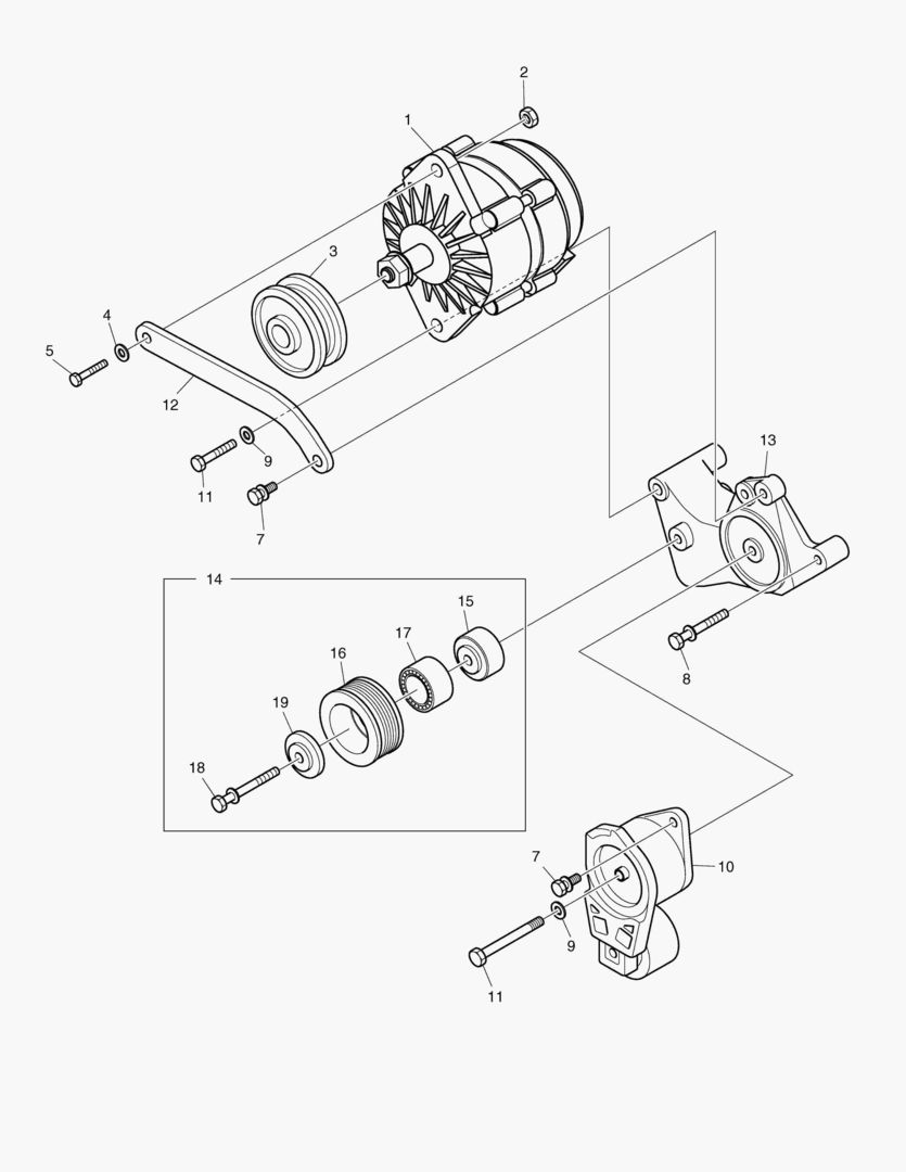 033 ALTERNATOR & MOUNTING