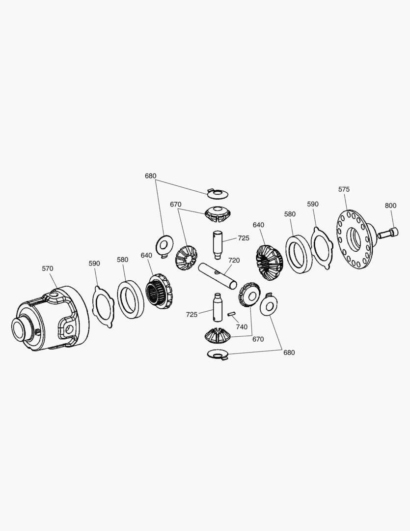 Схема 4491 DIFFERENTIAL GEAR - FRONT AXLE [7505~8165]