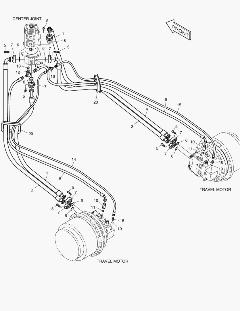 ТРУБОПРОВОД ХОДА - ШИРИНА ГУСЕНИЦЫ 3 м