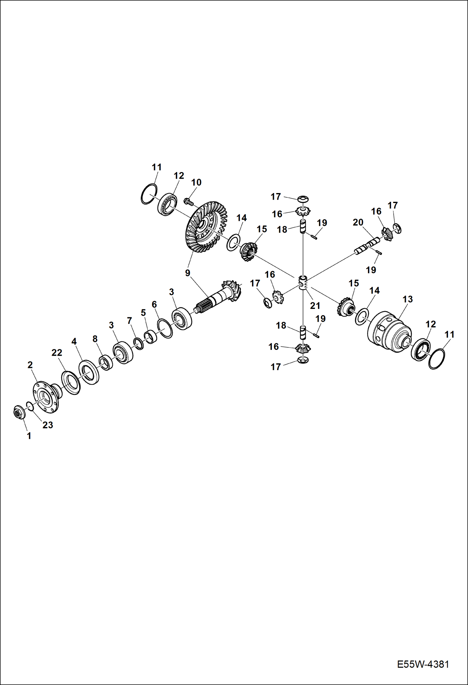 ДИФФЕРЕНЦИАЛ (ПЕРЕДНИЙ МОСТ) (СЕРИЙНЫЙ НОМЕР AEFB11102 И ВЫШЕ)