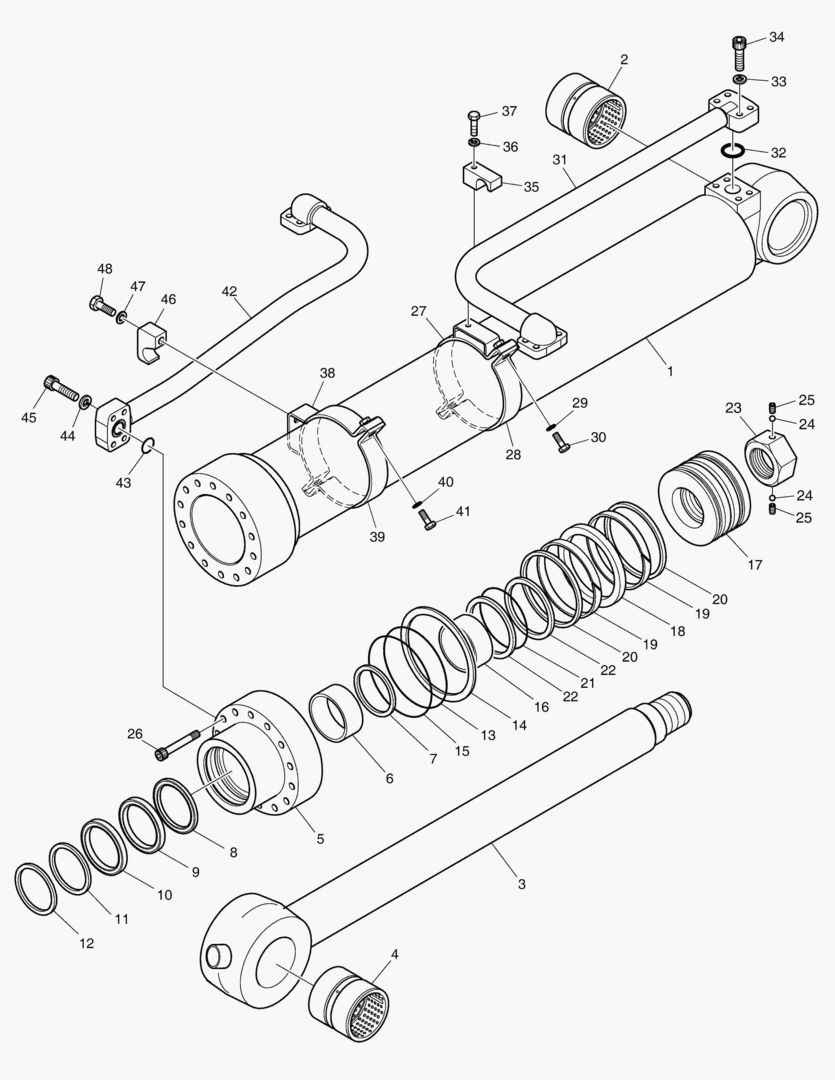 ЦИЛИНДР КОВША - РУКОЯТЬ 2.9 м