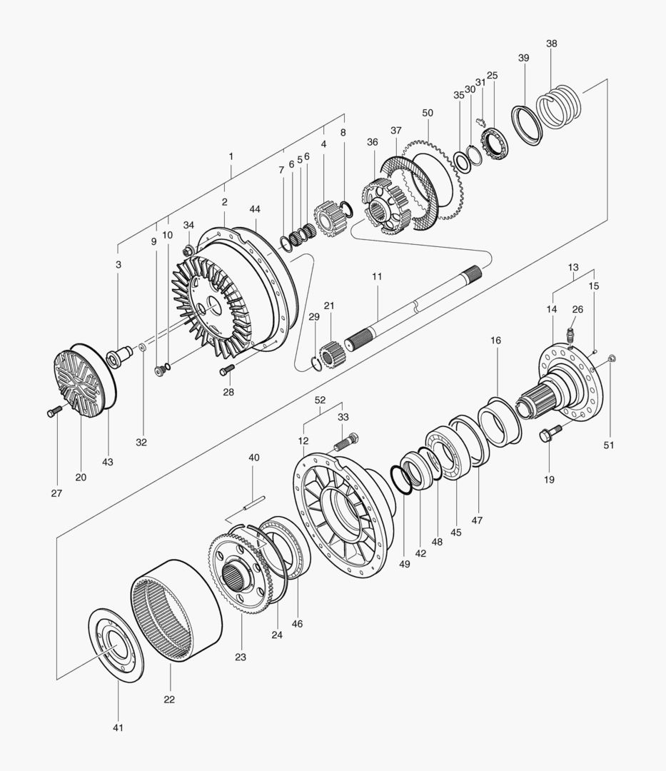 ЗАДНЯЯ ПЛАНЕТАРНАЯ ПЕРЕДАЧА-МАКСИМАЛЬНАЯ ГУСЕНИЦА