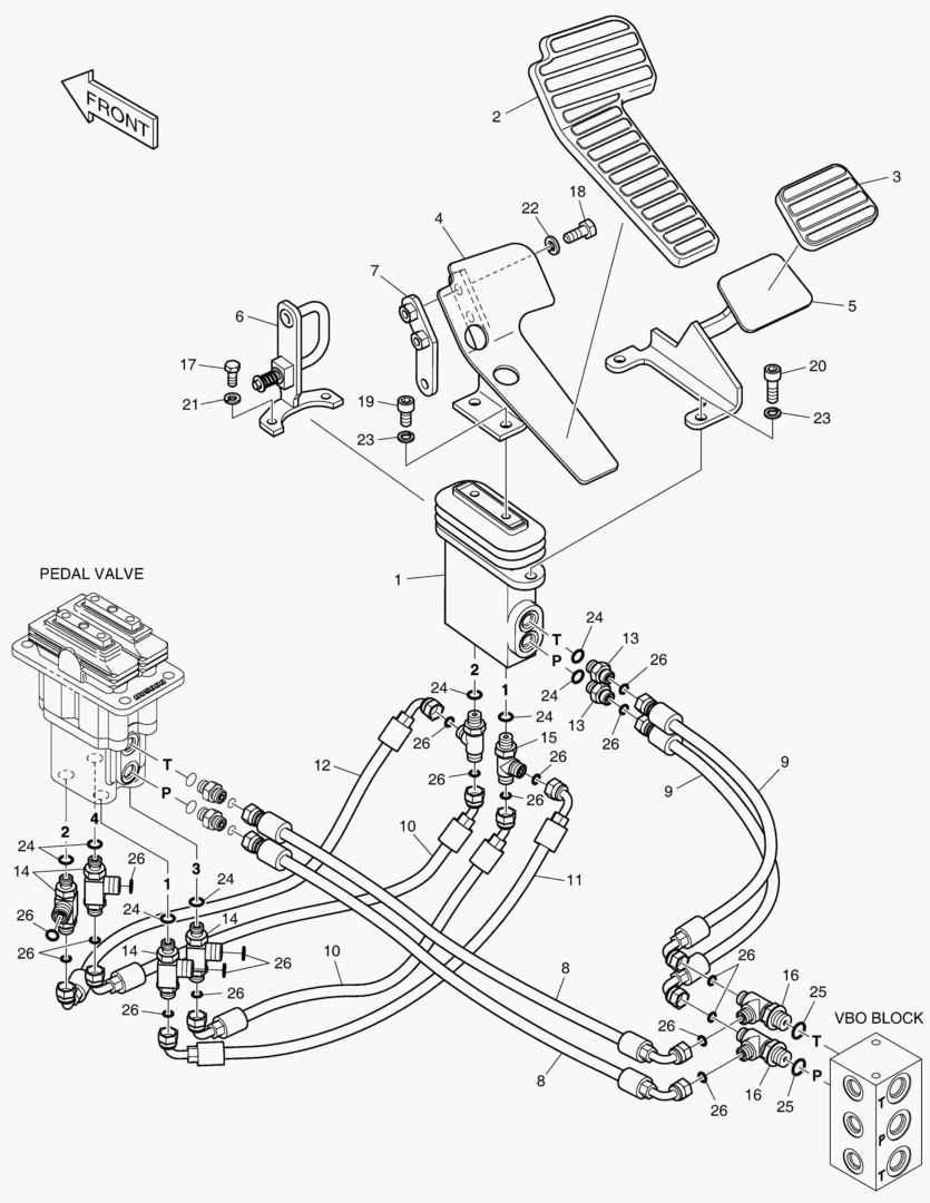 ТРУБОПРОВОД СЕРВОУПРАВЛЕНИЯ - ПРЯМОЙ ВАЛ ХОДА