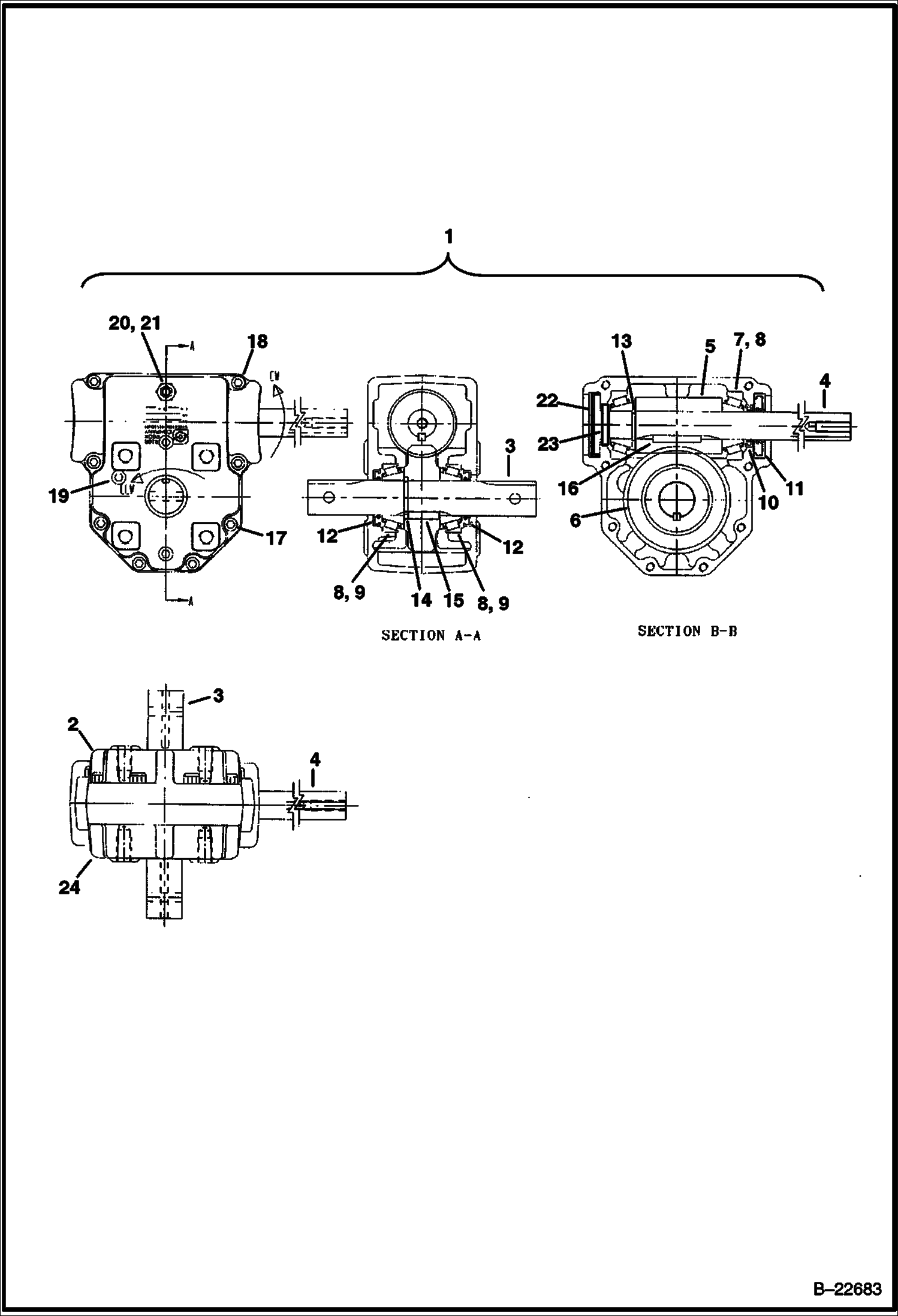 1412 РОТОРНЫЙ СНЕГООЧИСТИТЕЛЬ (КОРОБКА ПЕРЕДАЧ) (7157)