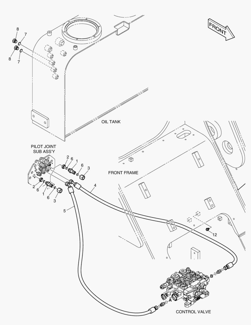 ТРУБОПРОВОД СЕРВОУПРАВЛЕНИЯ - 2 КАТУШКИ(3 РЫЧАГА)