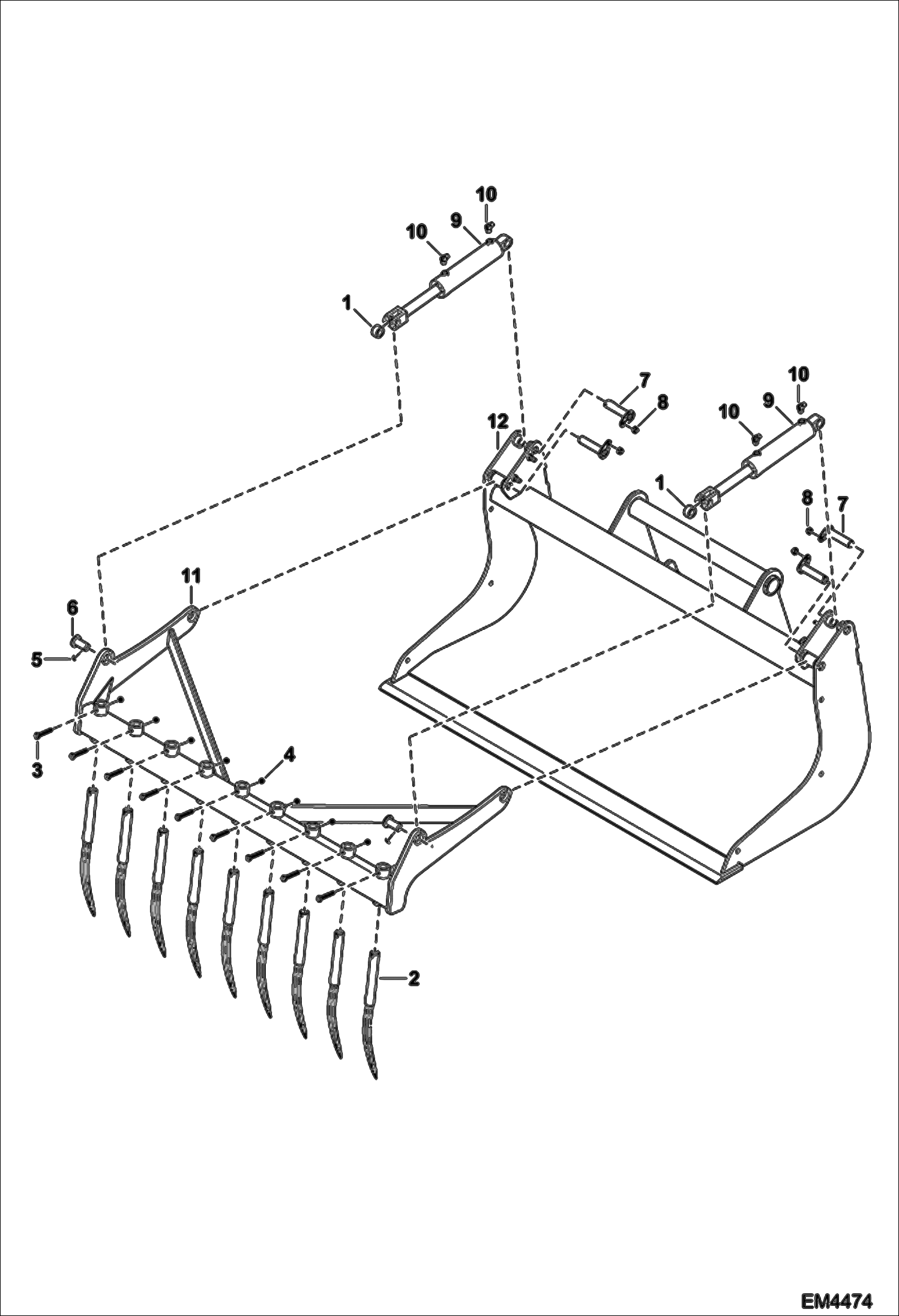 ГРЕЙФЕРНЫЙ КОВШ (РАМА, ЗУБЬЯ, ЗАЖИМЫ)