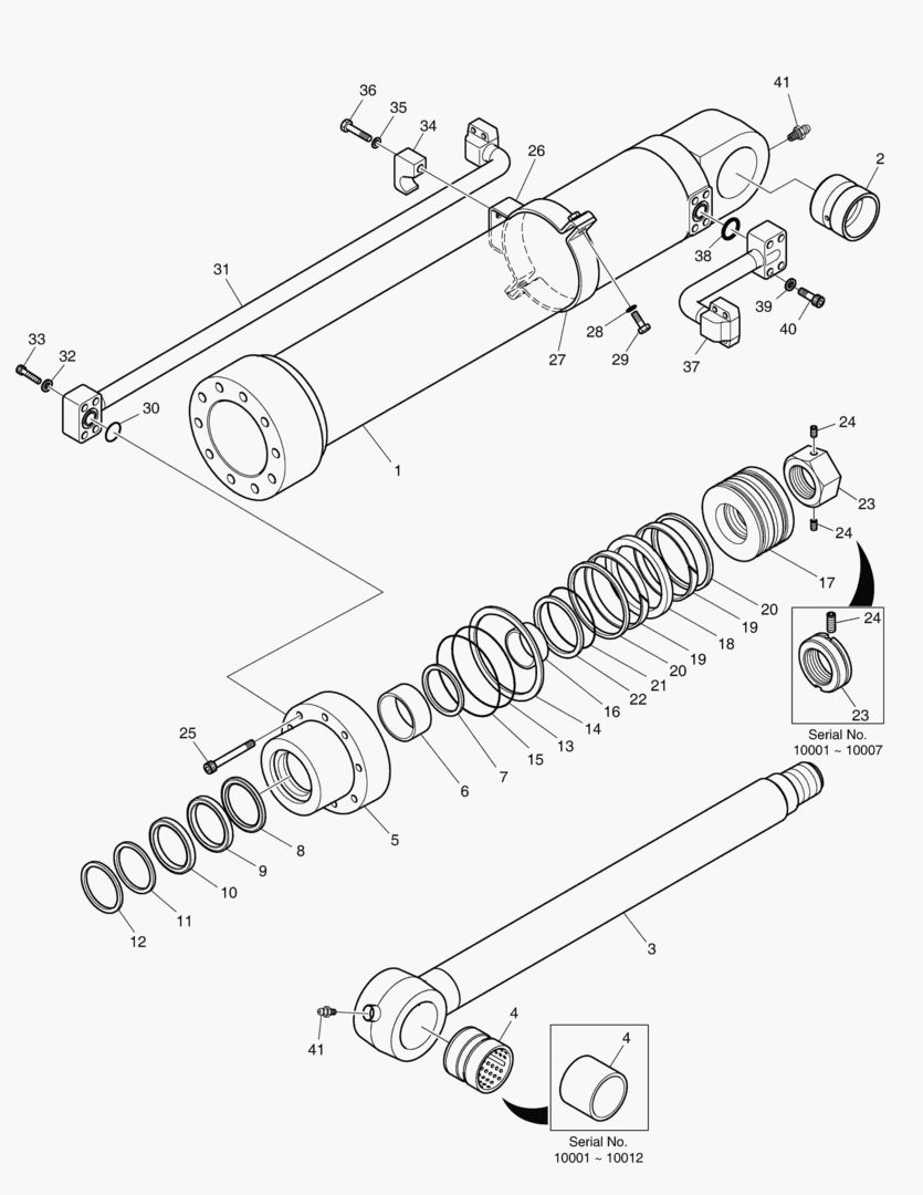 ЦИЛИНДР КОВША - РУКОЯТЬ 8 м