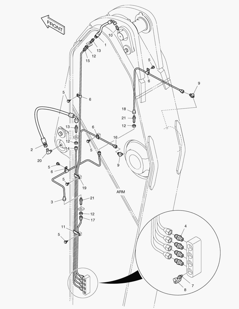 Спецтехника 6931 LUBRICATION PIPING - H.D ARM 3.35m [1463~11654] - главное фото