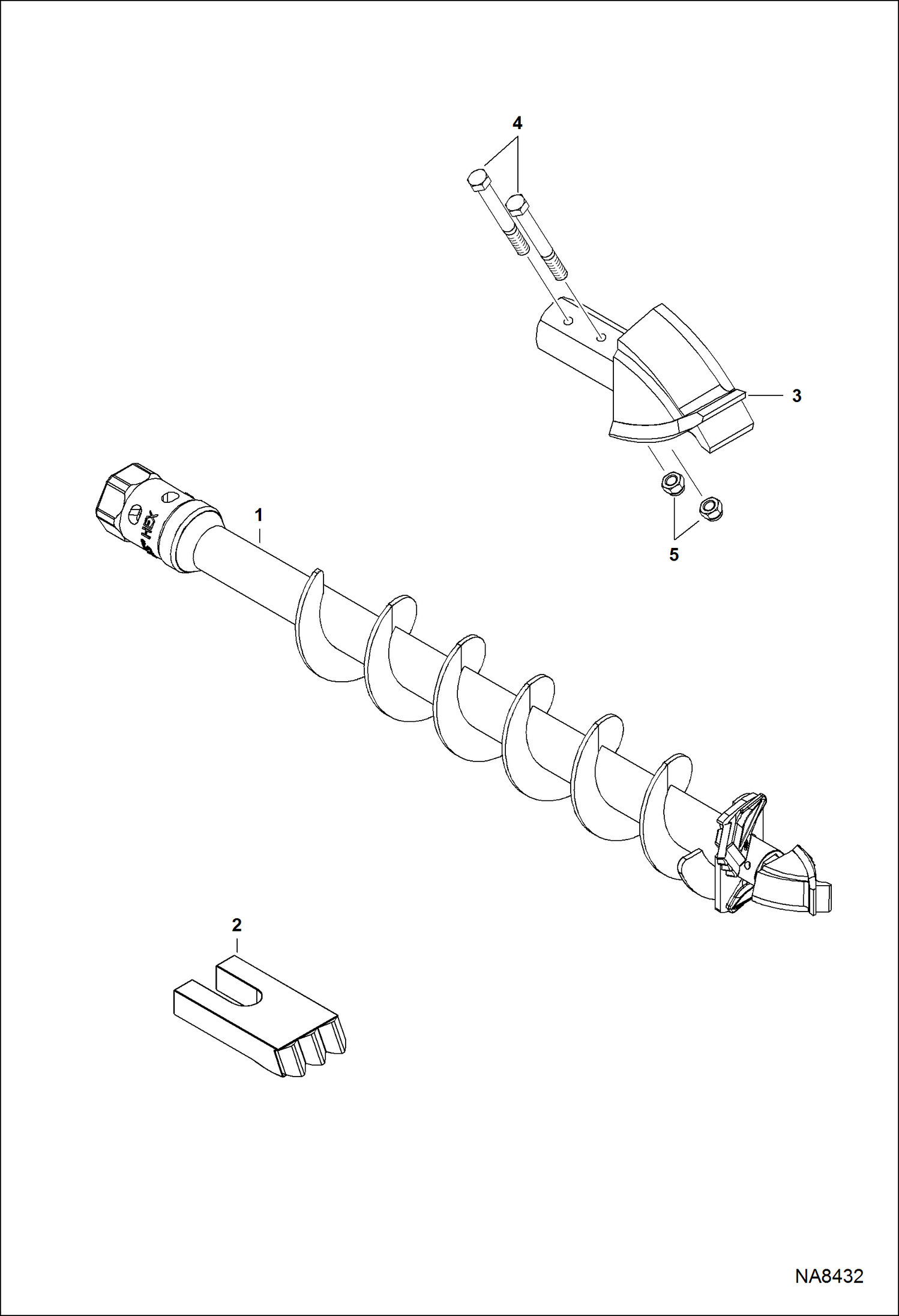 БУР ГИДРАВЛИЧЕСКИЙ (8-- ОСОБО ПРОЧНЫЕ РЕЖУЩИЕ ПЛАСТИНЫ ШНЕКОВОГО БУРА) (35PH AZLA) (50PH B2KY)