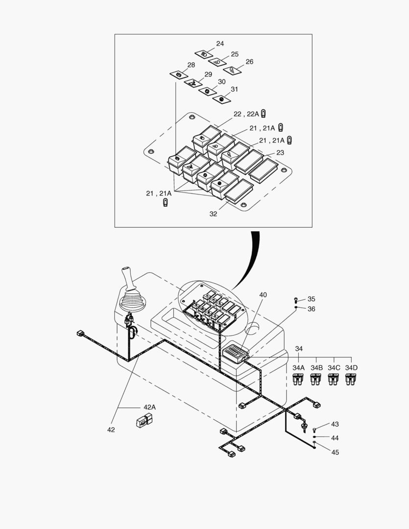 ЭЛЕКТРИЧЕСКИЕ ЗАПЧАСТИ(3)-КОРОБКА ПЕРЕКЛЮЧАТЕЛЕЙ-КРЫША НАД СИДЕНЬЕМ ВОДИТЕЛЯ