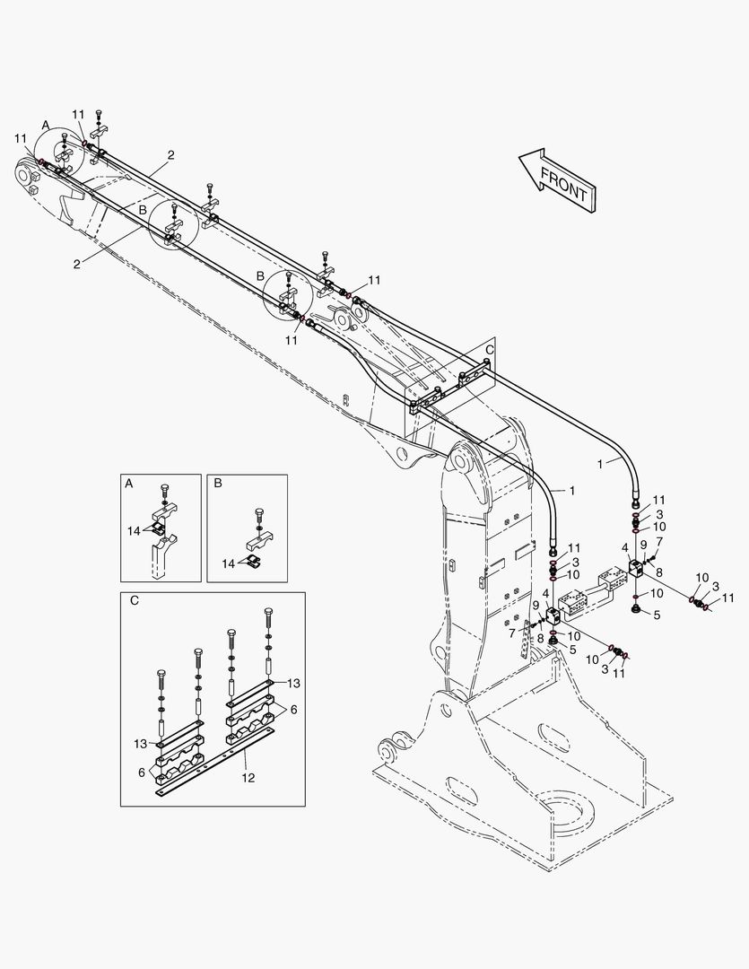 ПЕРЕДНИЙ ТРУБОПРОВОД-PE3C-СТРЕЛА С ИЗМЕНЯЕМОЙ ГЕОМЕТРИЕЙ