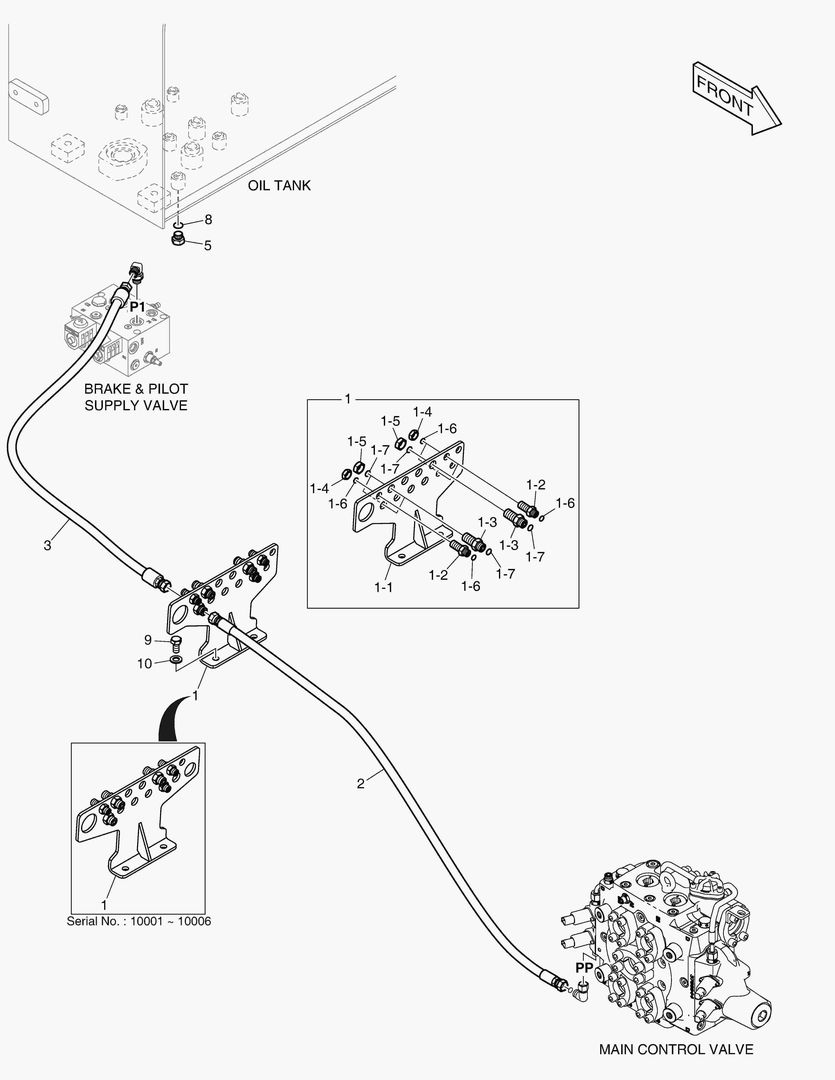 ТРУБОПРОВОД СЕРВОУПРАВЛЕНИЯ - 2 КАТУШКИ(ЭЛЕКТРИКА)