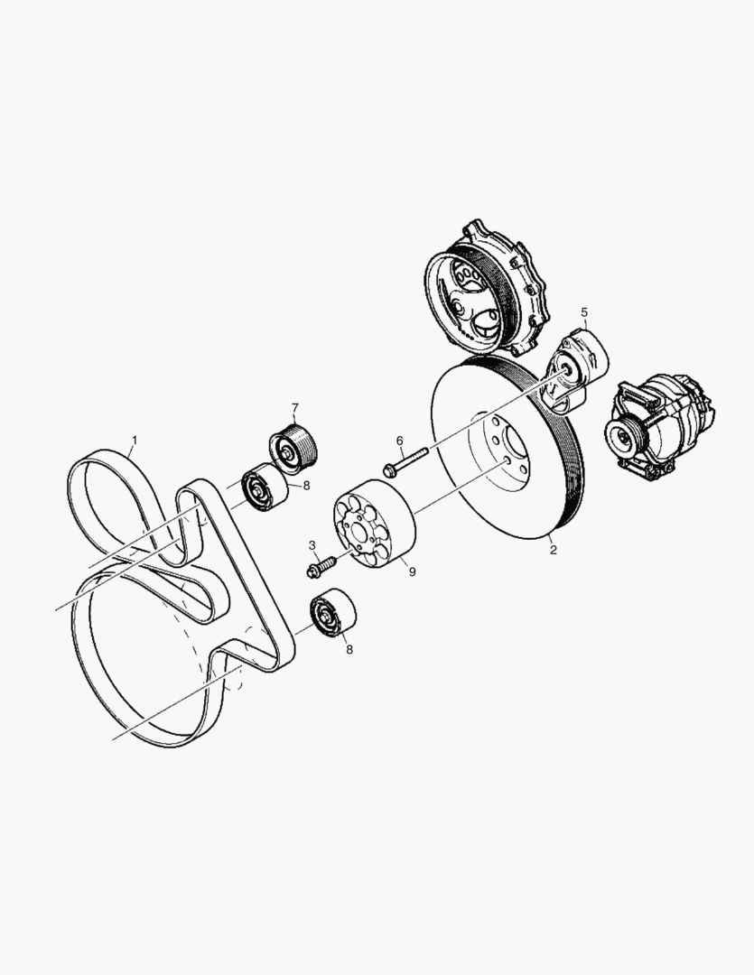 132 BELT TRANSMISSION,WATER PUMP