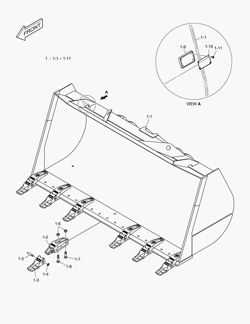 2140 BUCKET-3.3гЋҐ TOOTH