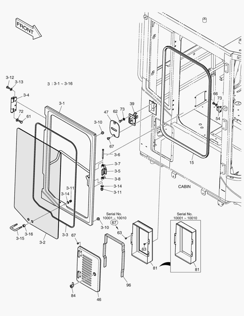КАБИНА(4) - ДВЕРЬ В СБОРЕ(ПРАВОСТОРОННИЙ)