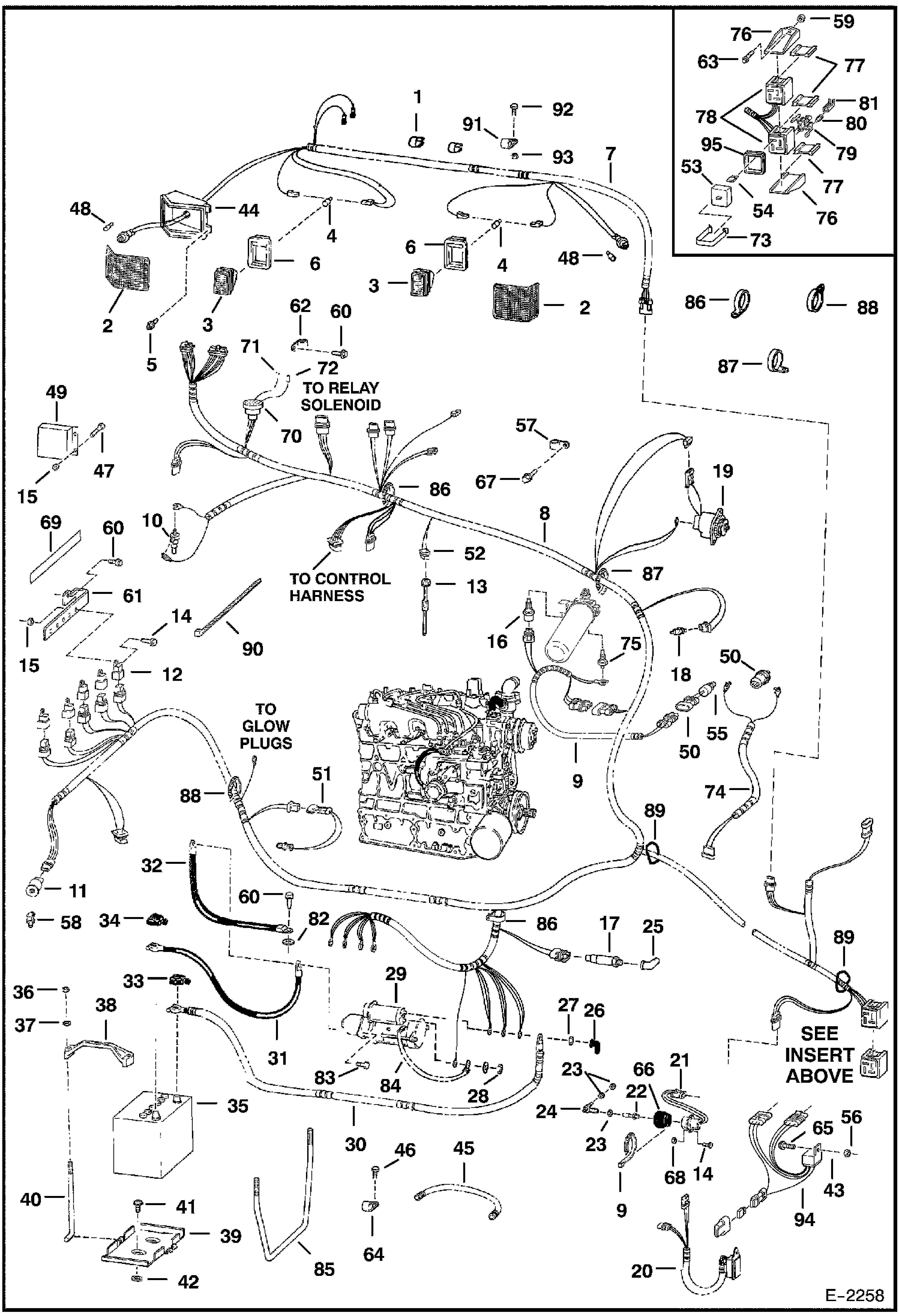ЭЛЕКТРОСХЕМА ДВИГАТЕЛЯ (С B.O.S.S. (ОПЦИЯ))
