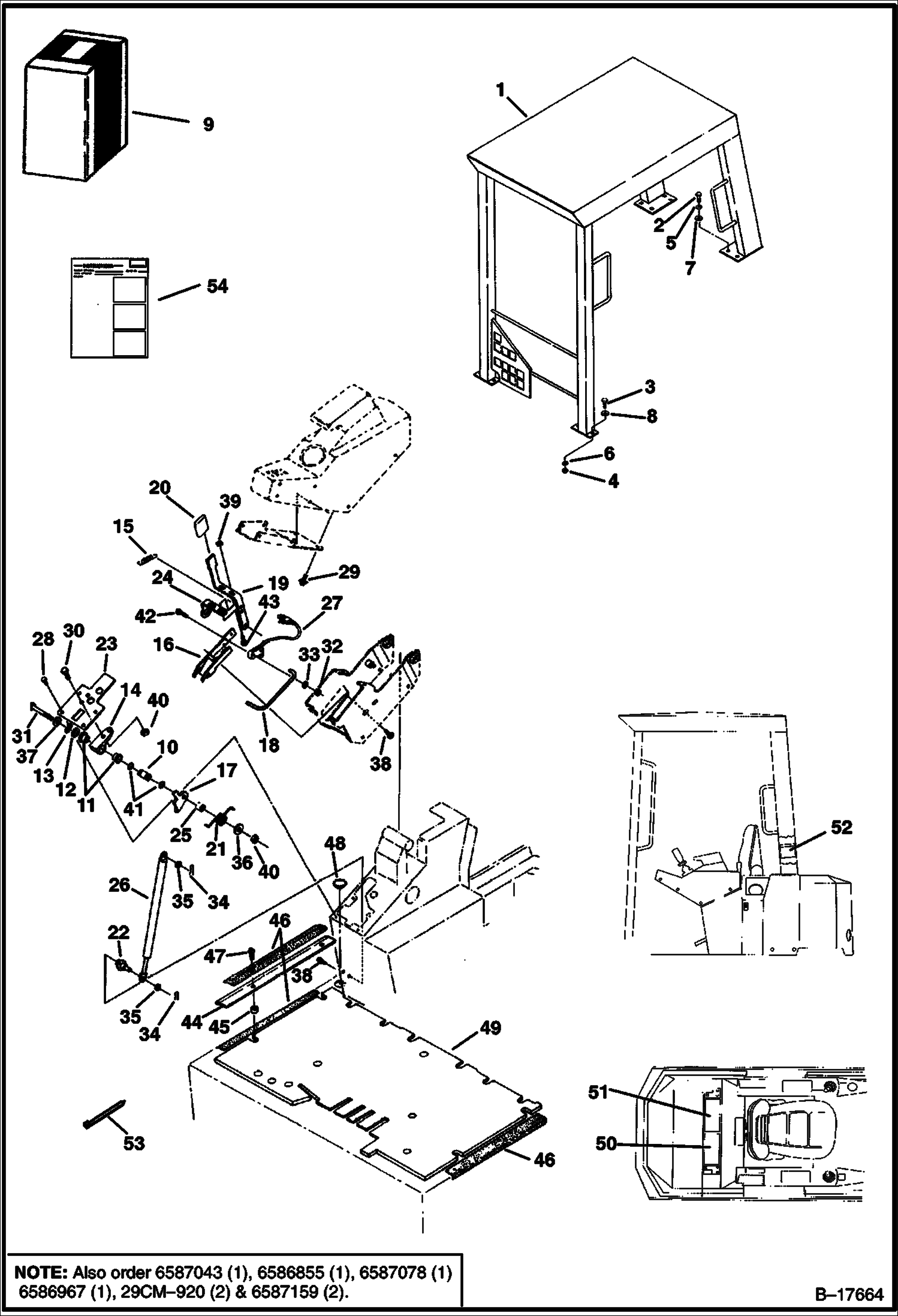 НАВЕС НАД СИДЕНЬЕМ ВОДИТЕЛЯ И КОМПЛЕКТ ДЛЯ ВВОДА, РАСПОЛОЖЕННЫЙ СПРАВА