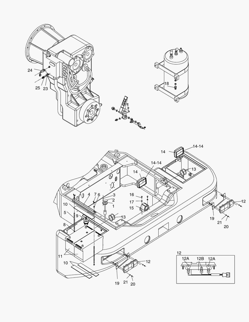 Спецтехника ЭЛЕКТРИЧЕСКИЕ ЗАПЧАСТИ(6) - ЗАДНЯЯ РАМА-ZF ТРАНСМИССИЯ
