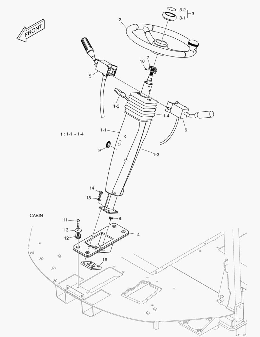 1440 STEERING ASS`Y [10001~10020]