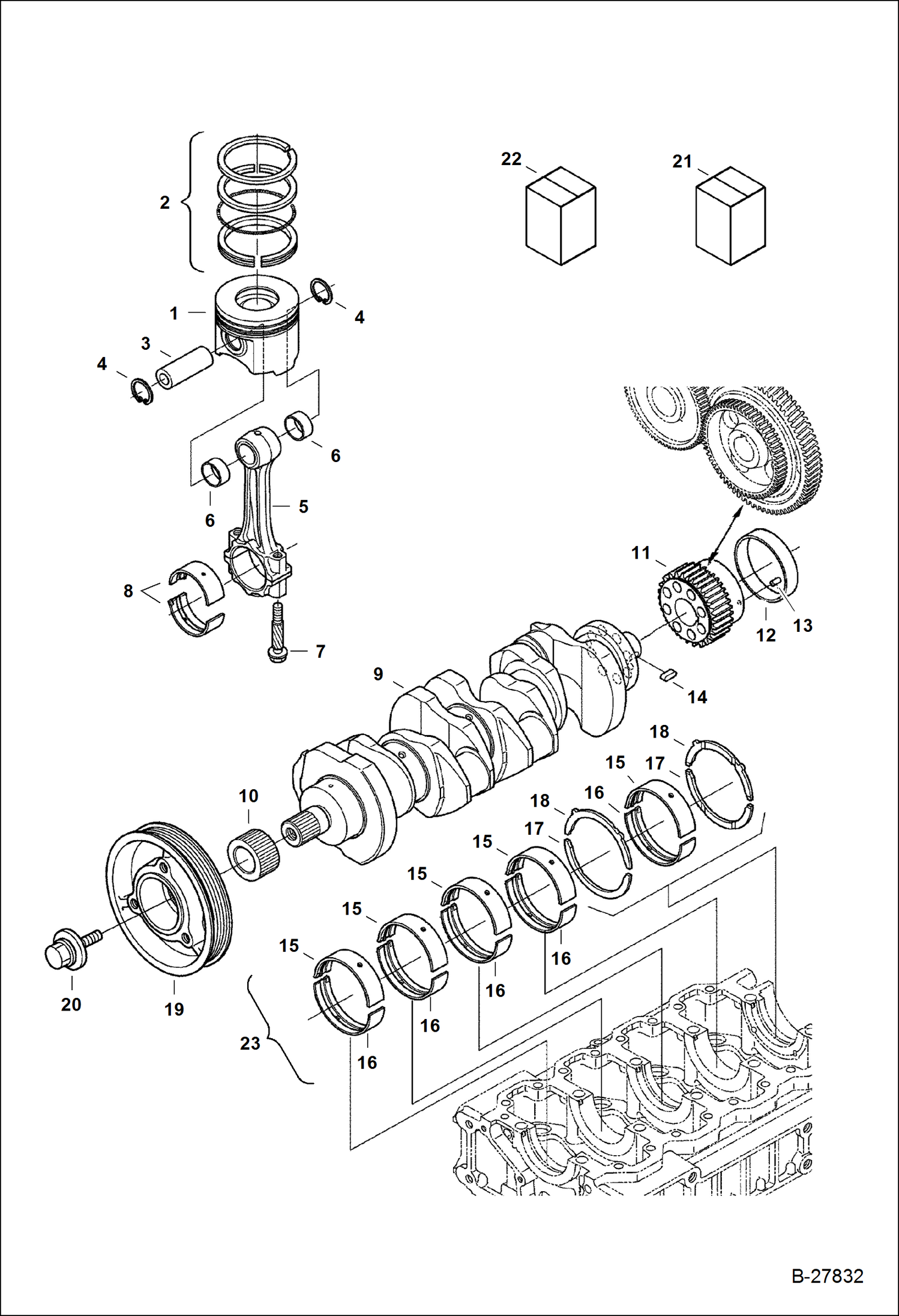 Схема ПОРШНЬ И КОЛЕНЧАТЫЙ ВАЛ