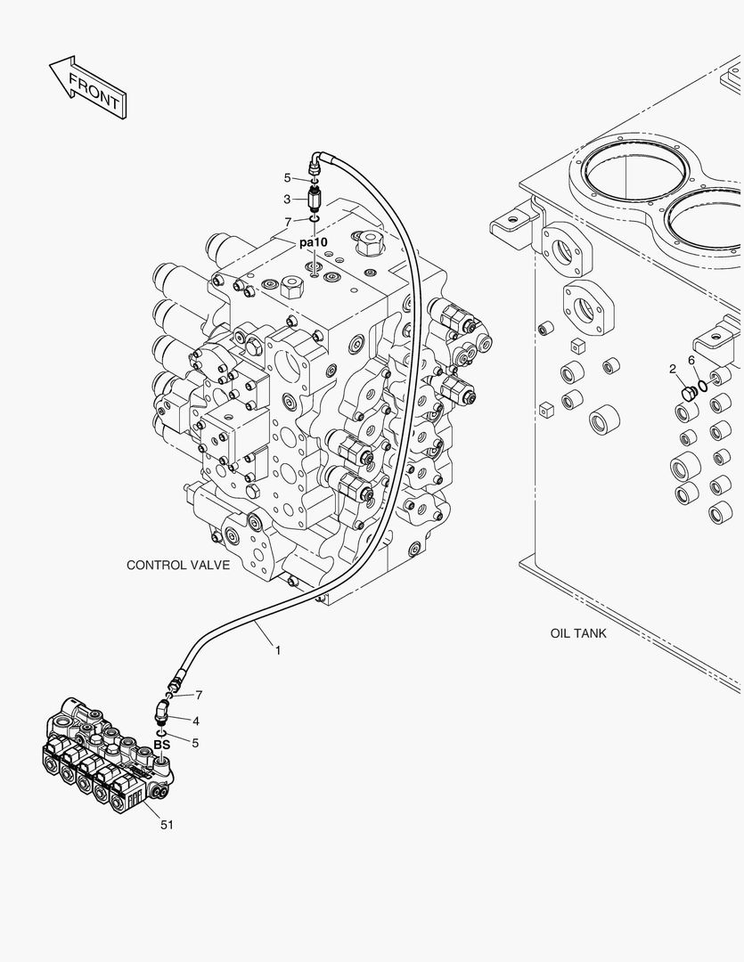 ТРУБОПРОВОД СЕРВОУПРАВЛЕНИЯ - 2 НАСОСА
