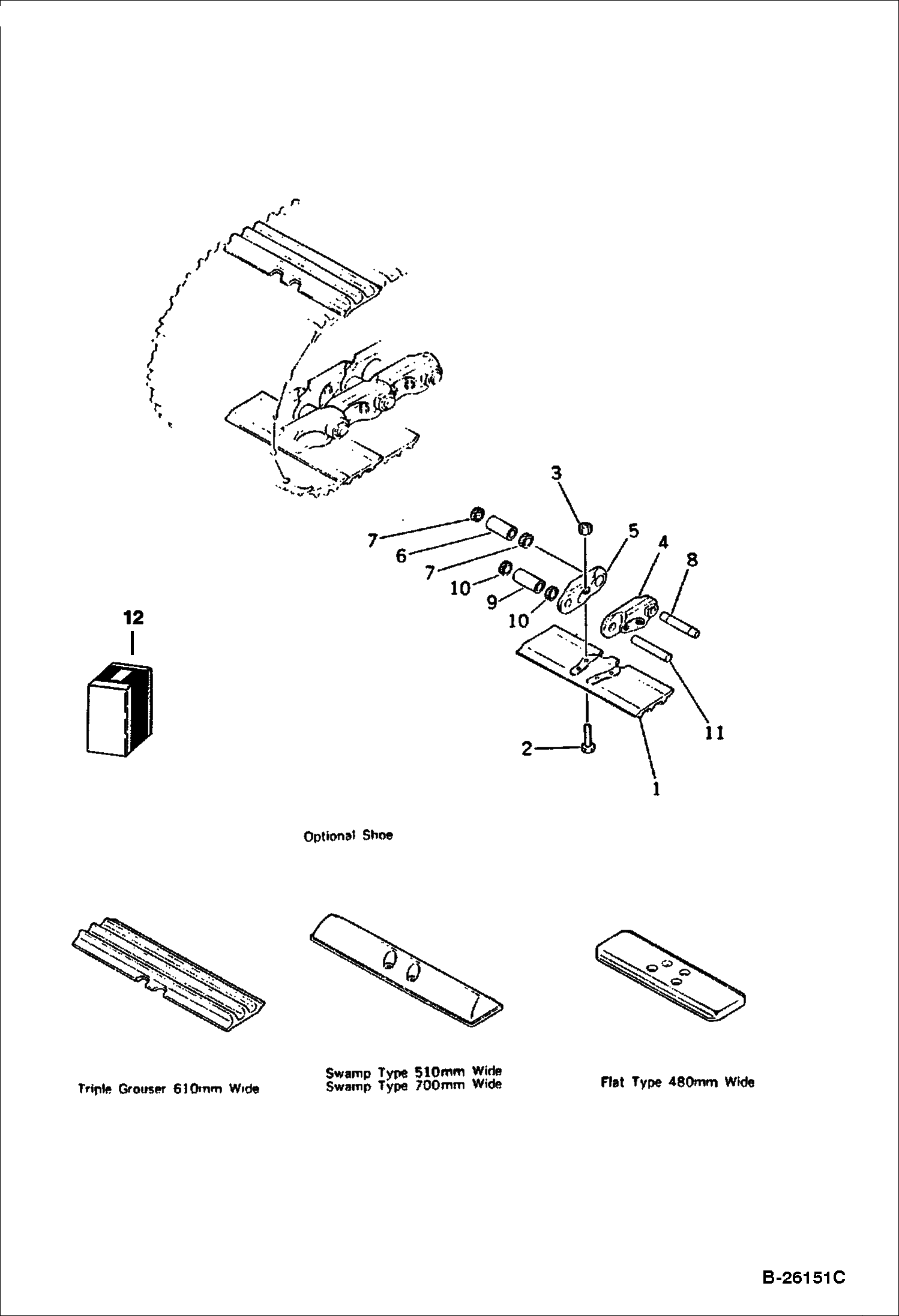 БАШМАК ГУСЕНИЦЫ ДЛЯ РАБОТЫ В БОЛОТИСТОЙ МЕСТНОСТИ 510 ММ ШИРОКИЕ (PC60, PC60S)