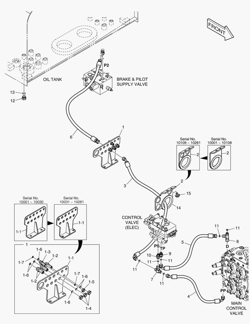 ТРУБОПРОВОД СЕРВОУПРАВЛЕНИЯ - 3 КАТУШКИ(ЭЛЕКТРИКА)