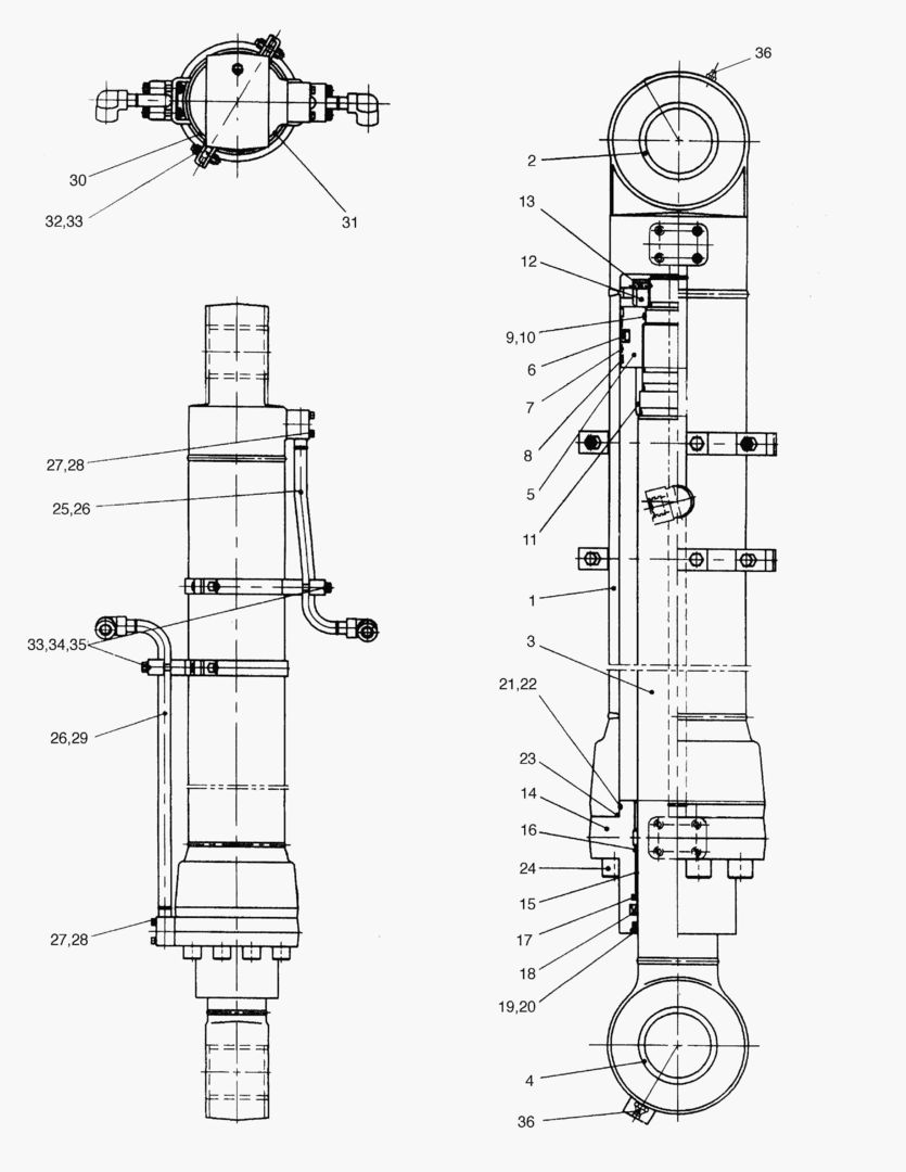 ЦИЛИНДР КОВША-7 м РУКОЯТЬ