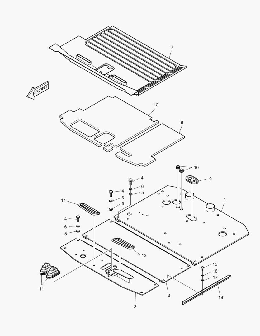 6330 FLOOR PLATE-TILTING & HITCH [2271~]