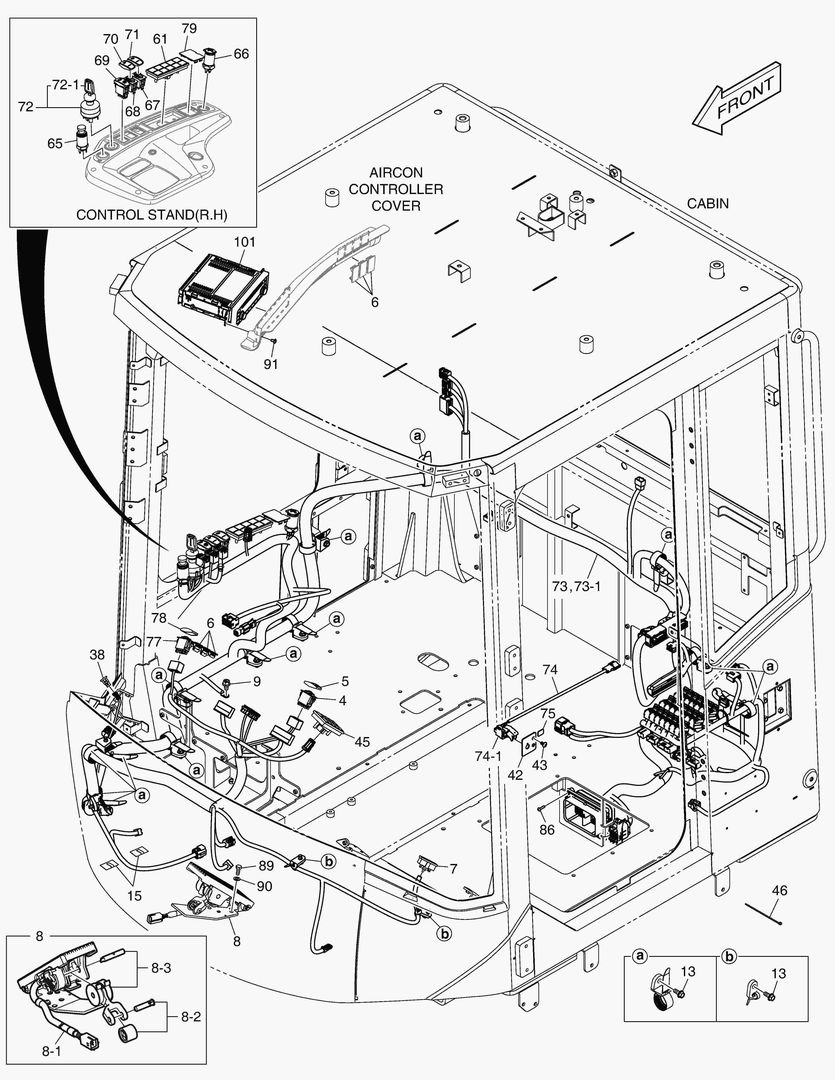 Схема ЭЛЕКТРИЧЕСКИЕ ЗАПЧАСТИ(1) - КАБИНА