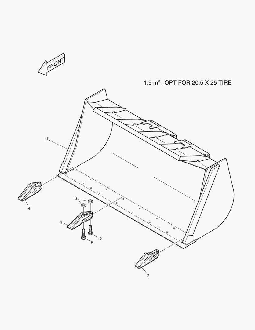2160 BUCKET-1.9гЋҐ - TOOTH(OPT.)
