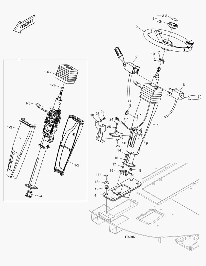 Схема РУЛЕВОЕ УПРАВЛЕНИЕ В СБОРЕ