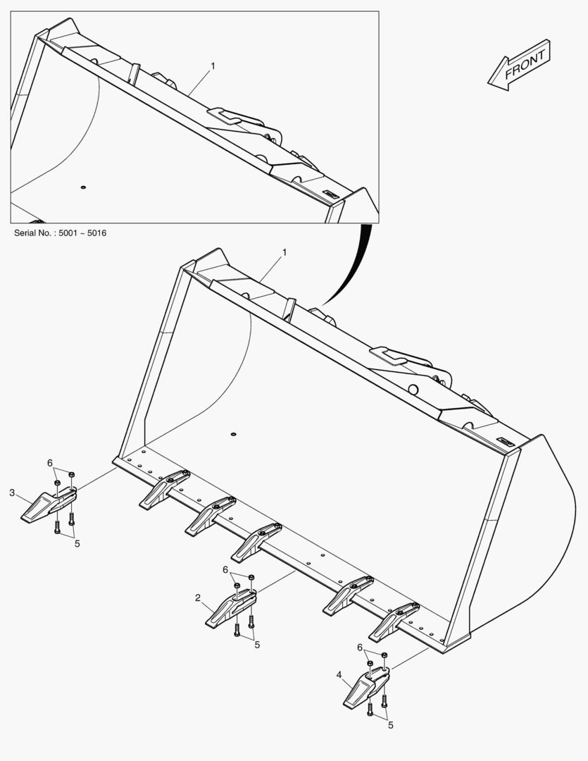 2140 BUCKET-2.2mВі TOOTH