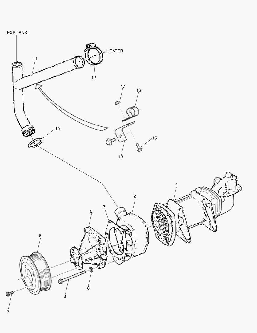 G010-62 COOLANT PUMP; MOUNTING