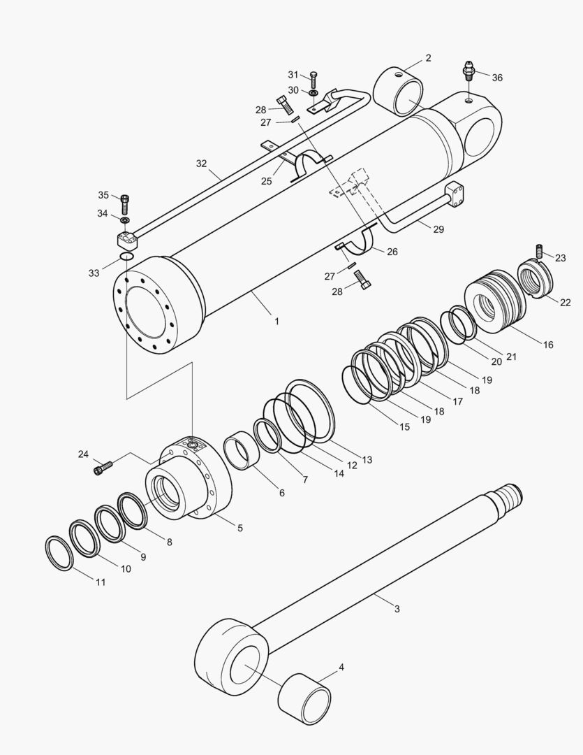 ЦИЛИНДР СТРЕЛЫ(ПРАВОСТОРОННИЙ)-E.D-ГИДРОЗАМОК