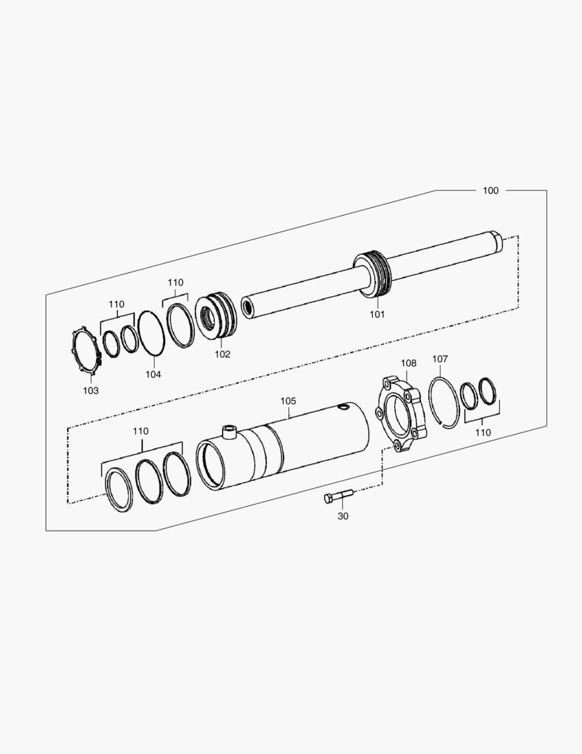 Спецтехника 4621 STEERING CYLINDER - FRONT AXLE [1631~]