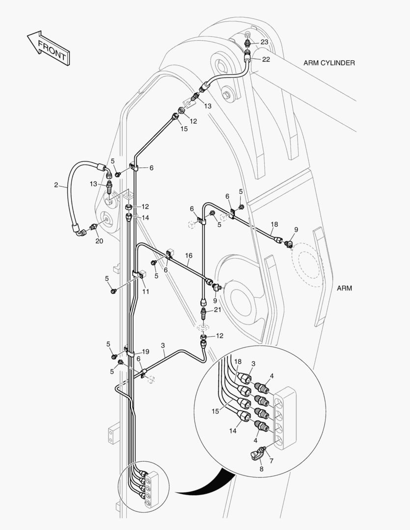ТРУБОПРОВОД СМАЗОЧНОЙ СИСТЕМЫ - РУКОЯТЬ 2.85 м