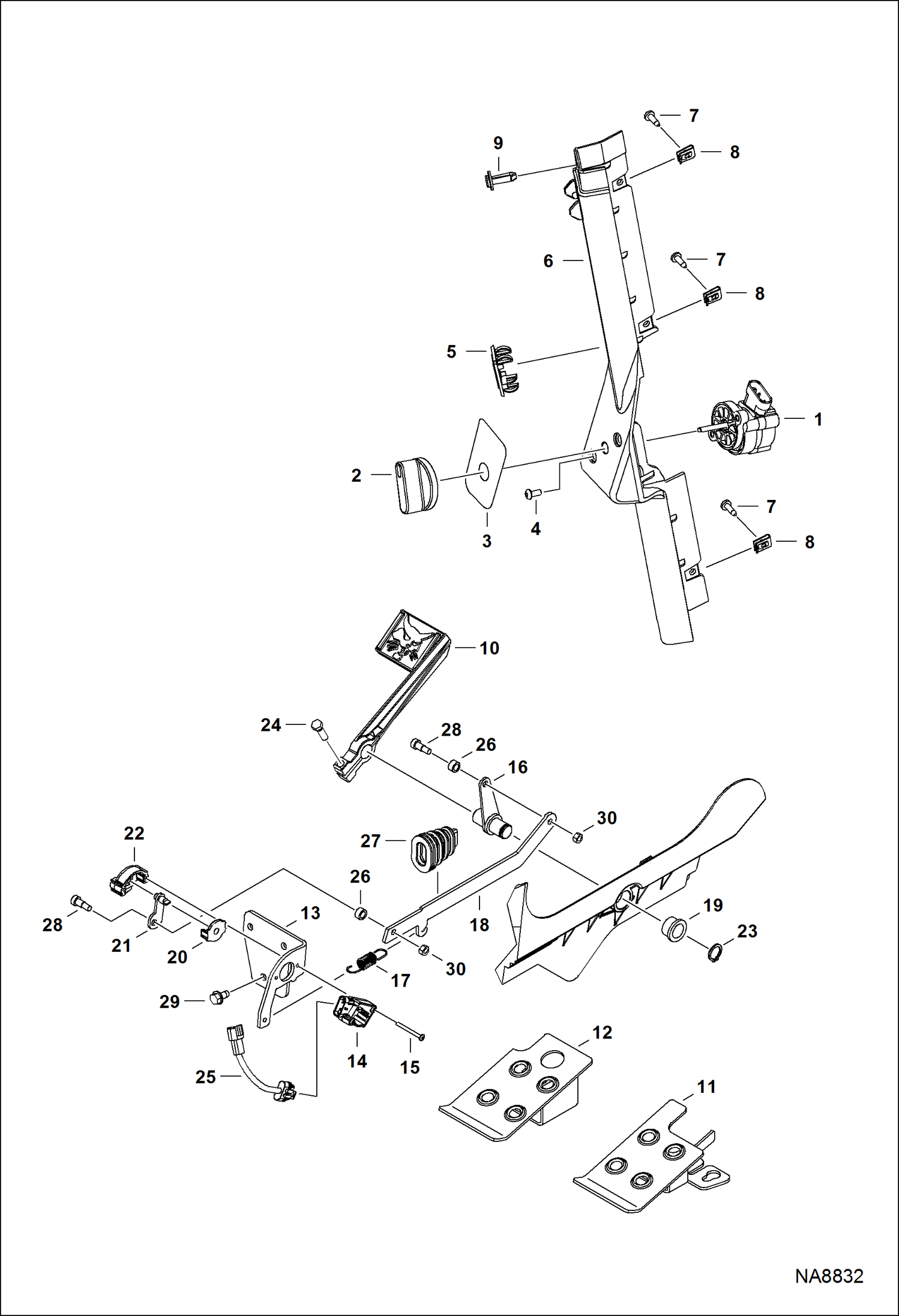 УСТРОЙСТВО РЕГУЛИРОВАНИЯ ОБОРОТОВ ДВИГАТЕЛЯ (С ПЕДАЛЬЮ ДРОССЕЛЬНОЙ ЗАСЛОНКИ)